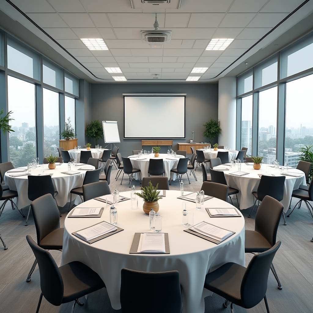 Sală de atelier configurată pentru sesiuni de negociere în grup mic